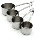 Metal Measuring Cups Set Stainless Steel 4pcs Measuring Cups Set With Scale Manufactory